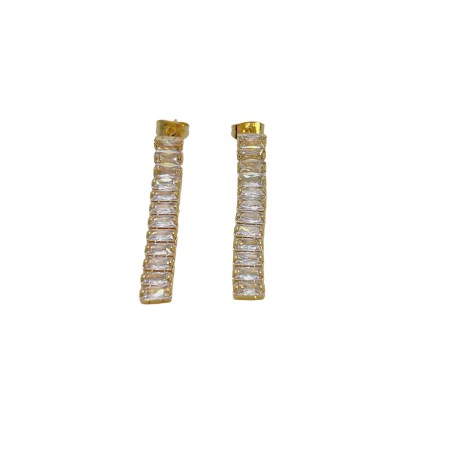 earrings steel gold white crystals2